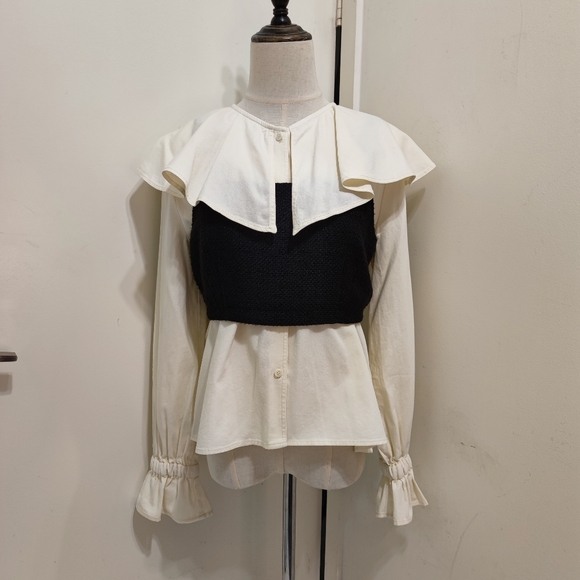 Dungaree ruffle blouse - Picture 5 of 10